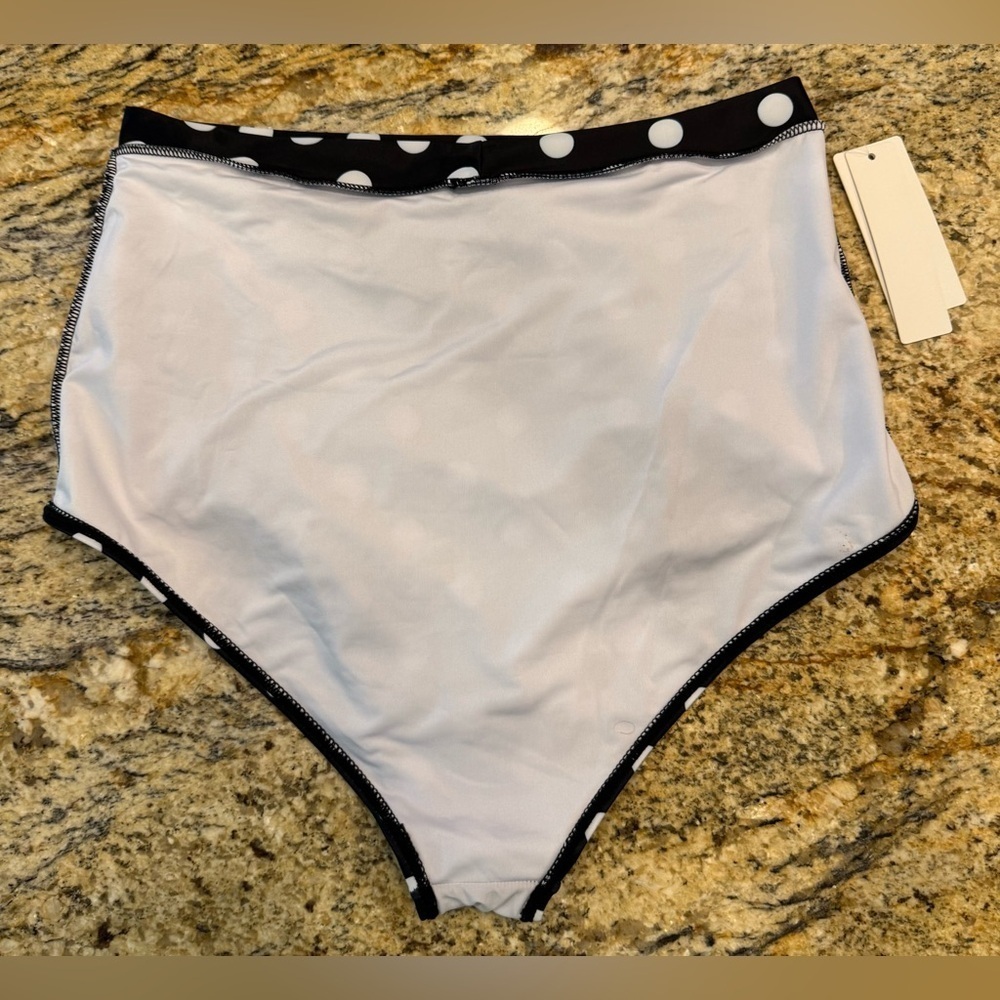 Cocopear High Waisted Side Ruched Bikini Swimsuit Bottoms Polka Dot Size 2XL NWT - Picture 4 of 5